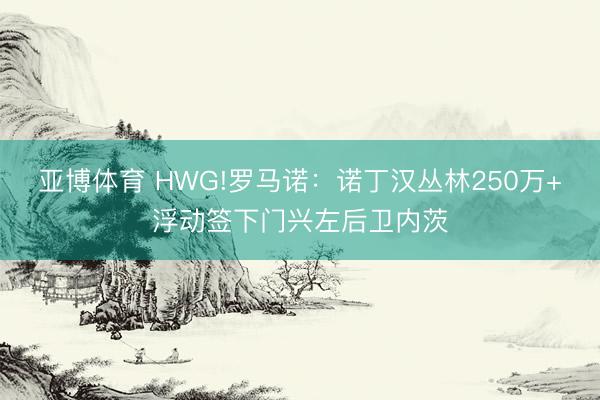 亚博体育 HWG!罗马诺：诺丁汉丛林250万+浮动签下门兴左后卫内茨