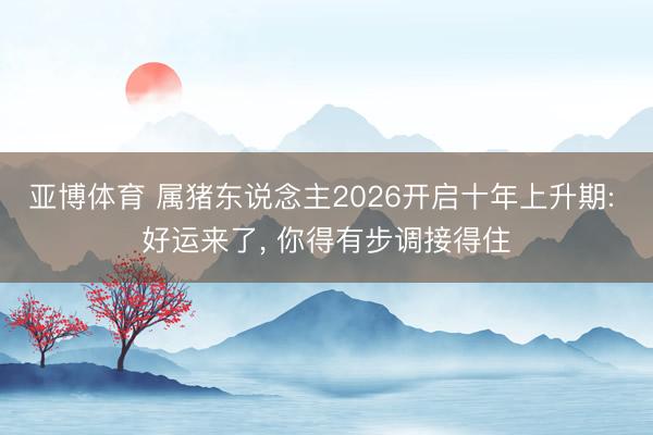 亚博体育 属猪东说念主2026开启十年上升期: 好运来了, 你得有步调接得住